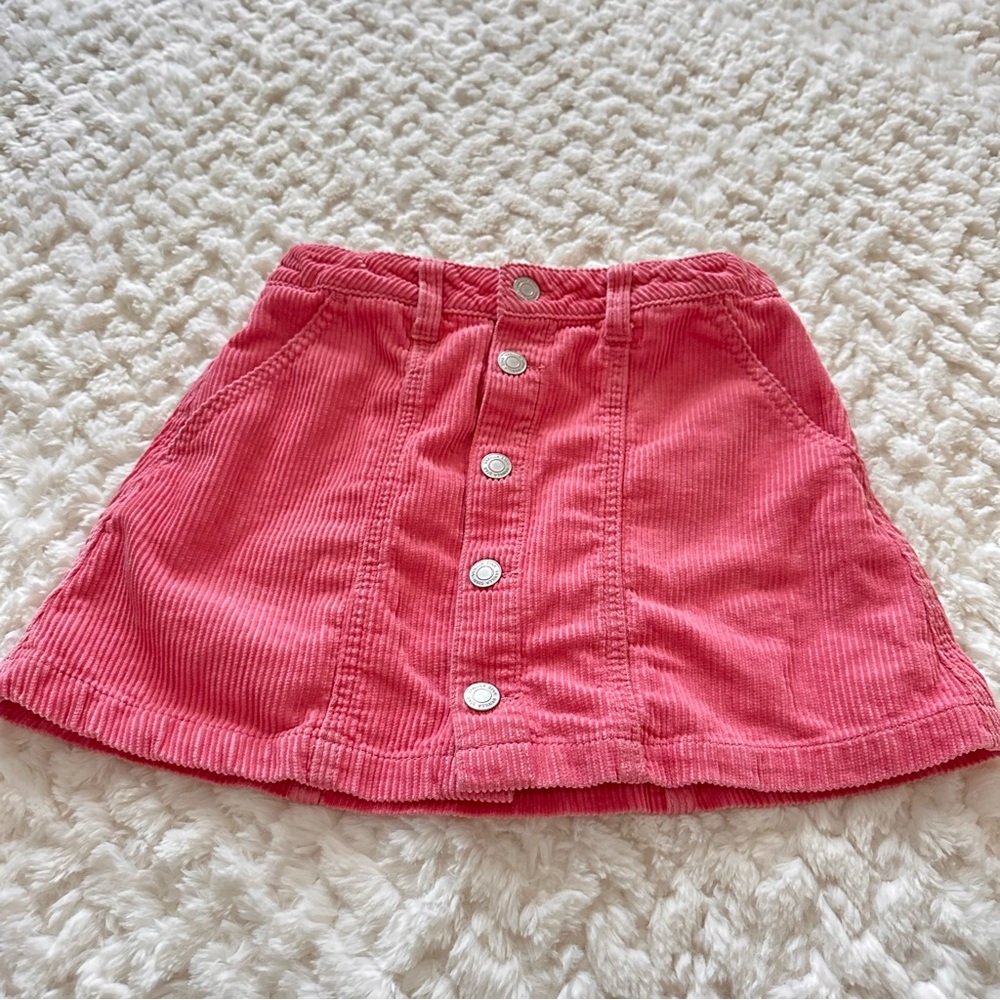 Pink corduroy button down skirt size 10